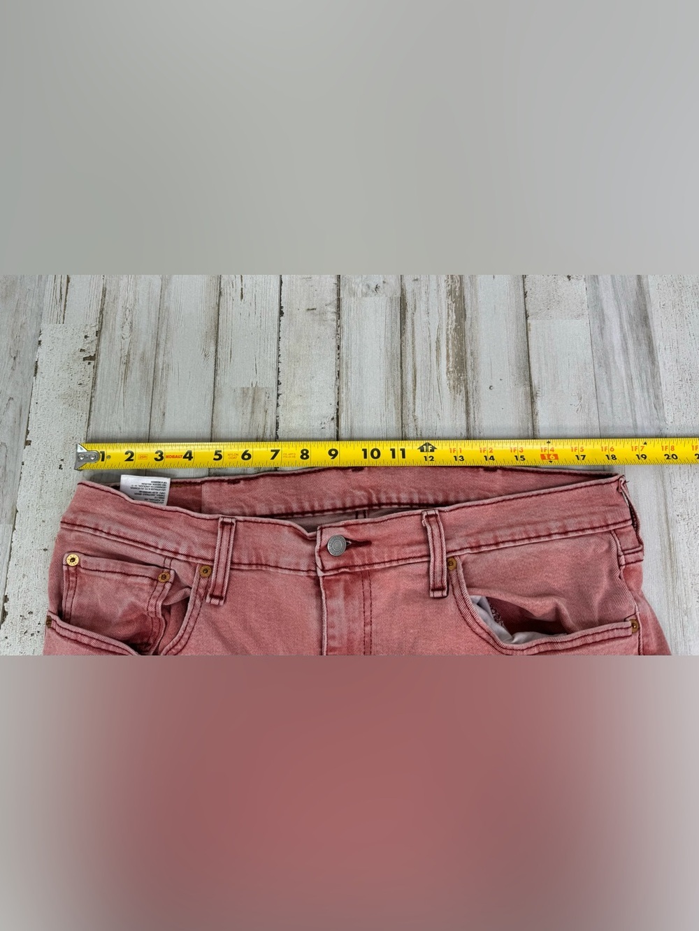 Levis 502 Pants Jeans Men 36x26 Denim Stretch Pink Straight - Picture 7 of 11